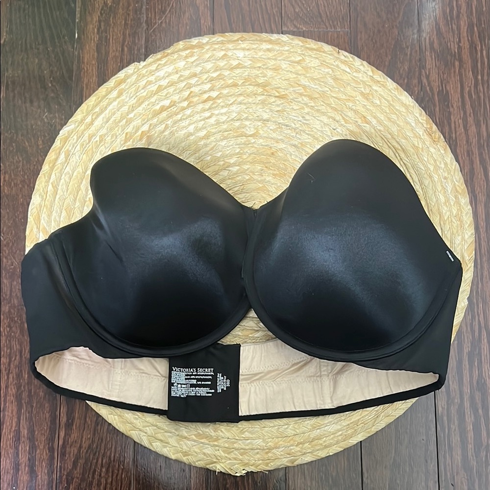Victoria's Secret Black Strapless Bandeau Bra Size 38D